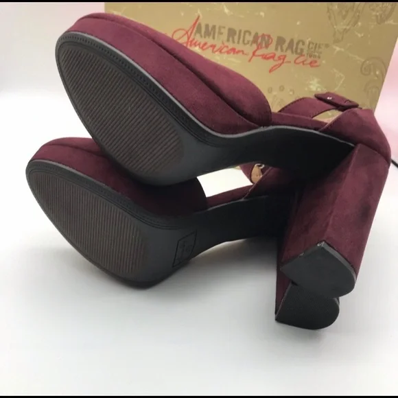American Rag Plum suede ankle strap heels 8.5 - Picture 4 of 4